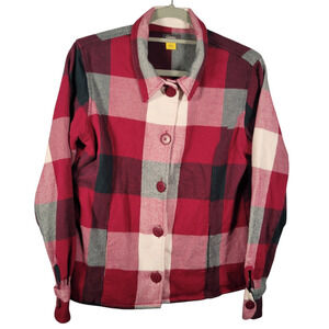 Cabela’s Red Plaid Flannel Shacket Women’s M Cotton